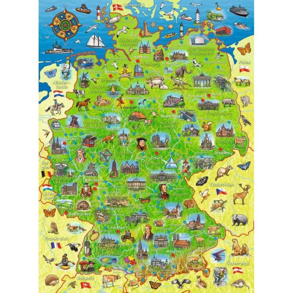 Ravensburger | Bunte Deutschlandkarte | Kinderpuzzle | 200 XXL Teile Angebot – Bild 2